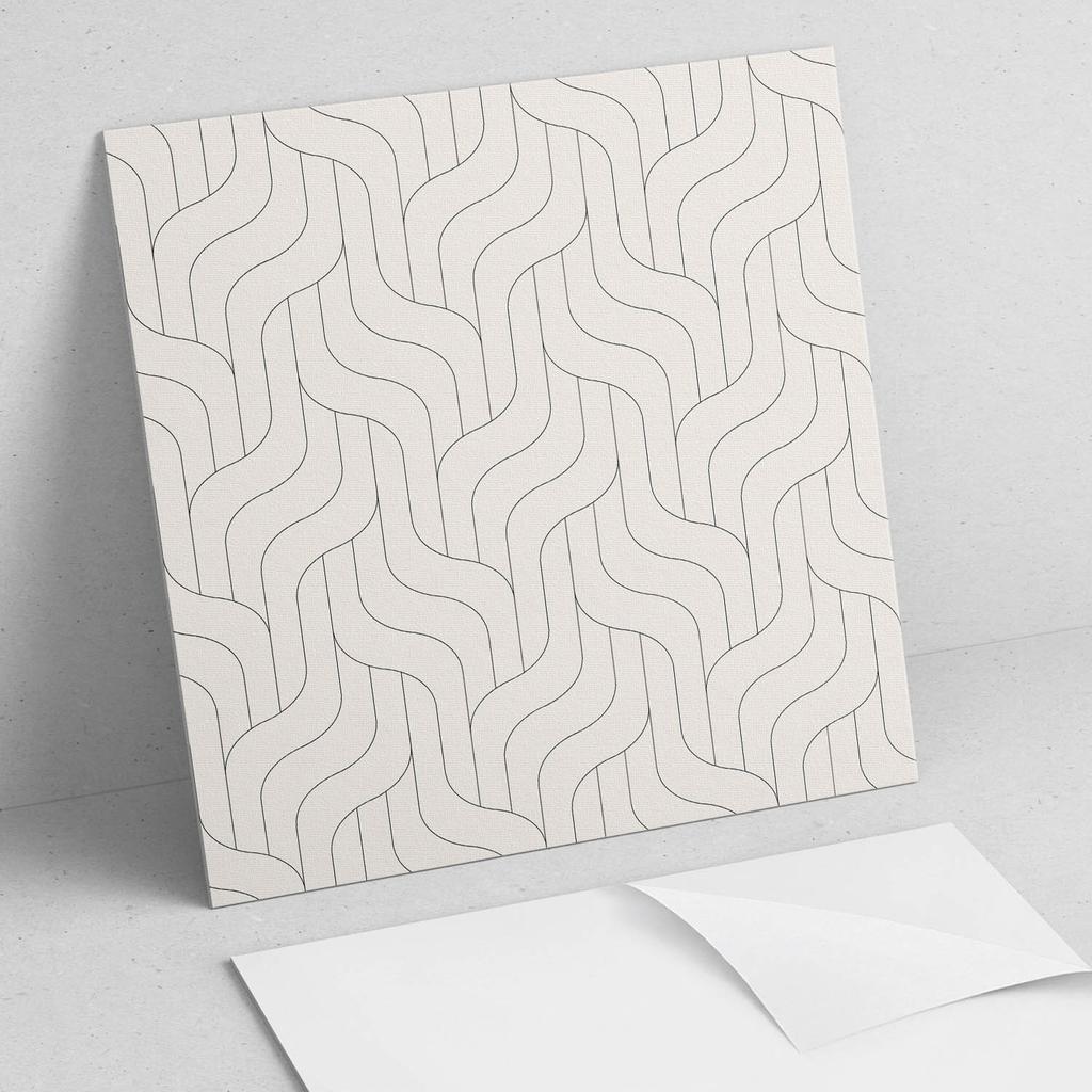 Zestaw Kafelków Pcv Z Wzorem Do Salonu Samoprzylepne Fale W Geometrycznym Układzie 20X20X20 Cm