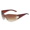 One-Piece Sunglasses, Integrated Eyeglasses, Personalized Five-Pointed Star Sunglasses For Women