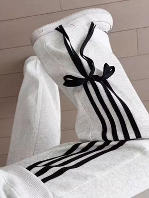 Серый бант, милые свободные спортивные штаны, женские летние повседневные широкие брюки с высокой талией, прямые корейские модные длинные спортивные брюки, уличная одежда