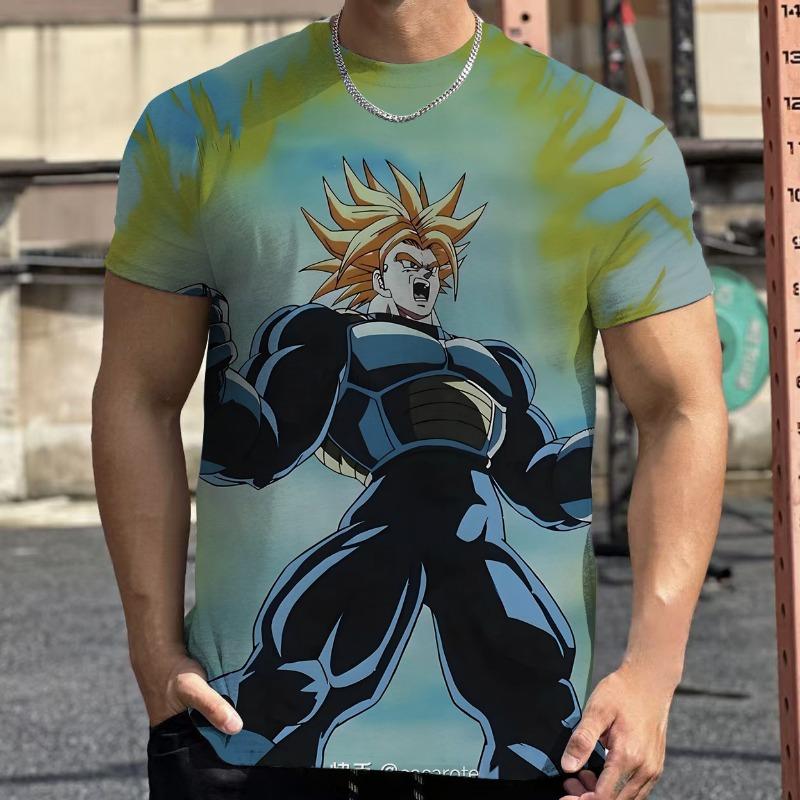 2026 Летняя Ретро Футболка Dragon Ball для Фитнеса Мужская Оверсайз 3D Печать Короткий Рукав Семейная Унисекс Детская Спортивная Футболка
