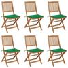 Day and Night - Day and Night Folding Garden Chairs 6 Units and Cushions Solid Acacia Wood