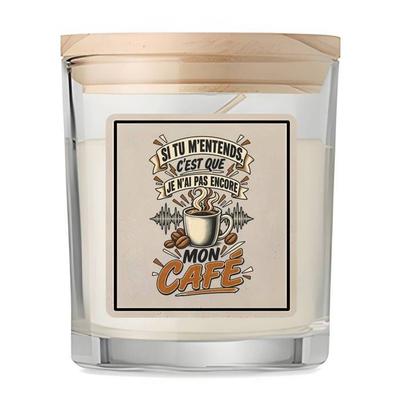 Bougie Parfumée - PLANETEE - Collection « Humour Beauf Et Drôle » - Vanille - Verre 8,5×7 Cm - Couvercle Bambou