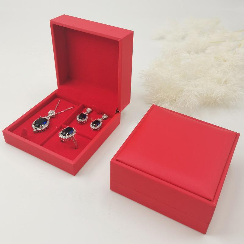 Набор шкатулок для хранения ювелирных изделий из матовой искусственной кожи – органайзер для колец, подвесок и сережек