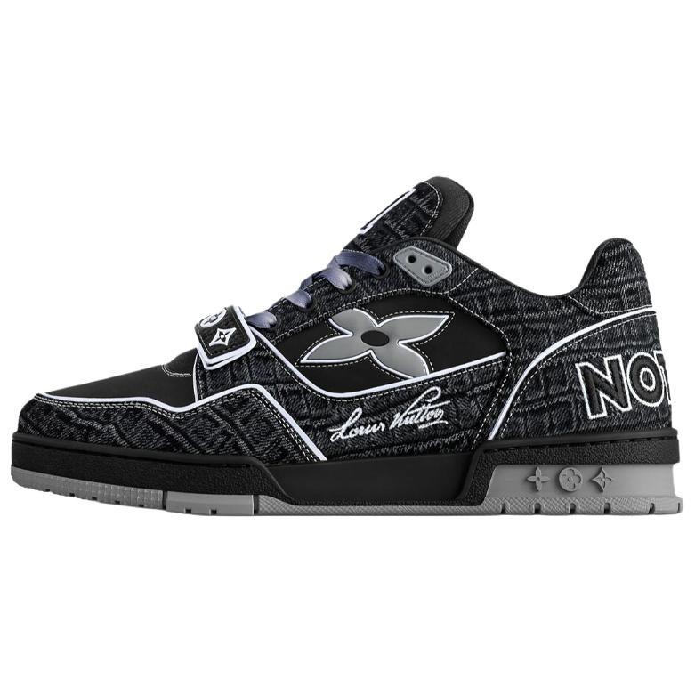 LOUIS VUITTON Trainer Denim Low top Skateboard Shoes Men's Black 1ADE2L