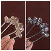 Rhinestone Butterfly Hairpin Hairstyle Tools U-shaped Hair Clip Toothed Insert Comb  Festival