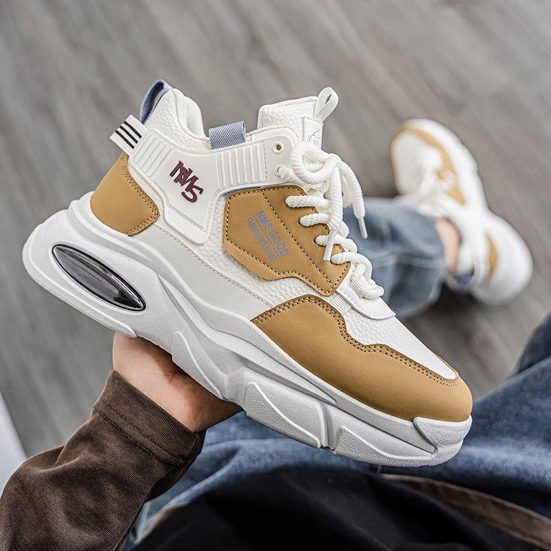 Thick-soled heightening men's shoes non-slip autumn versatile leather shoes board shoes youth leisure sports dad shoes