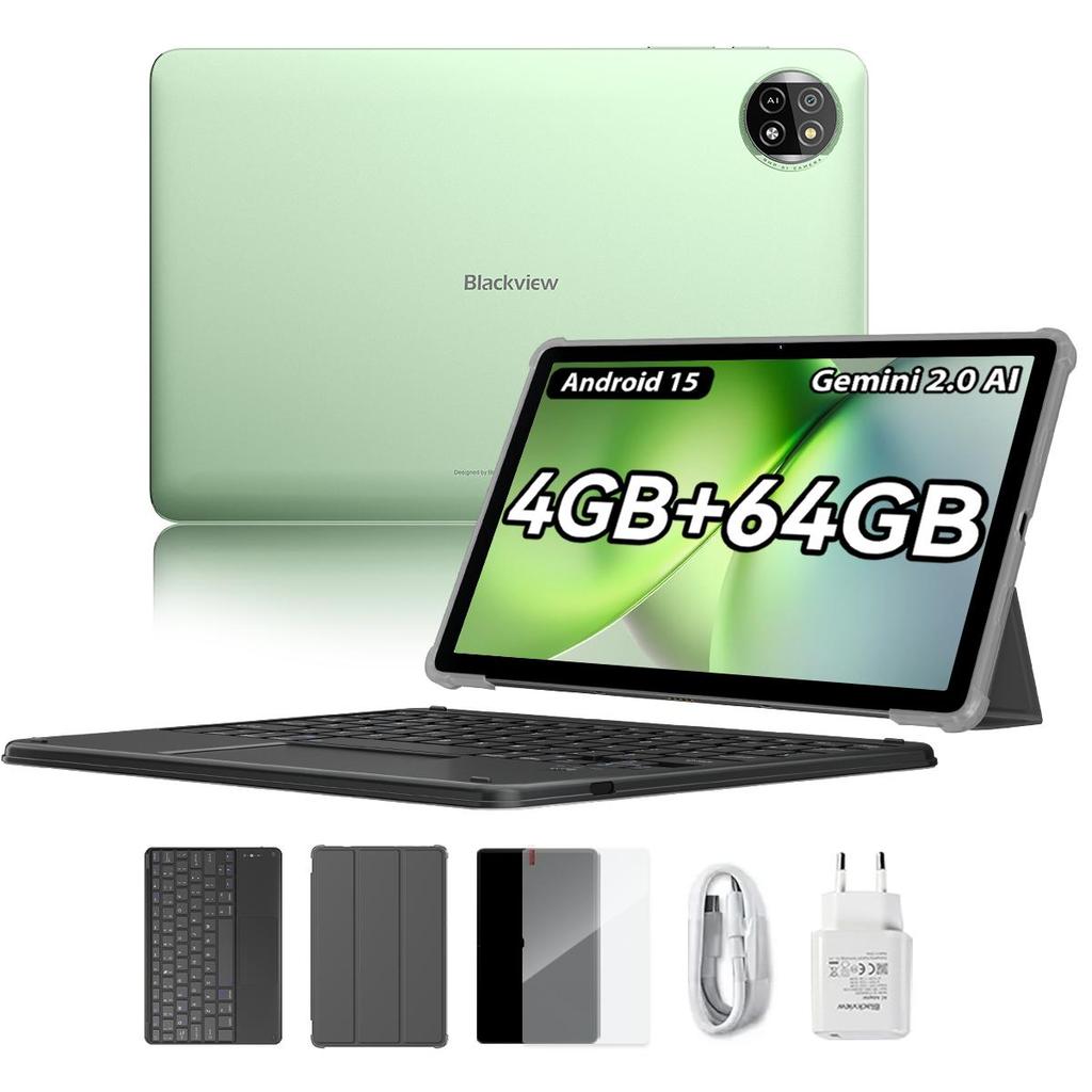 Blackview Планшет Tab 20 WiFi Android 15 10,1 дюйма 4 ГБ ОЗУ 64 ГБ ПЗУ Аккумулятор 6600 мАч Планшеты