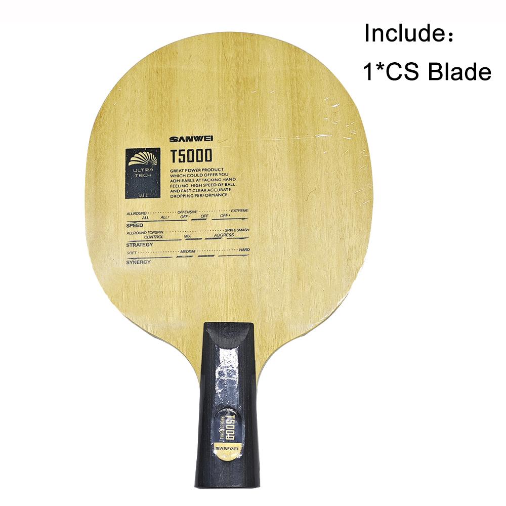 Оригинальное основание ракетки для настольного тенниса SANWEI T5000 CARBON (5+2 углерода)+RXTON 1 Резина(Черный + красный) Лезвие для пинг-понга T5000