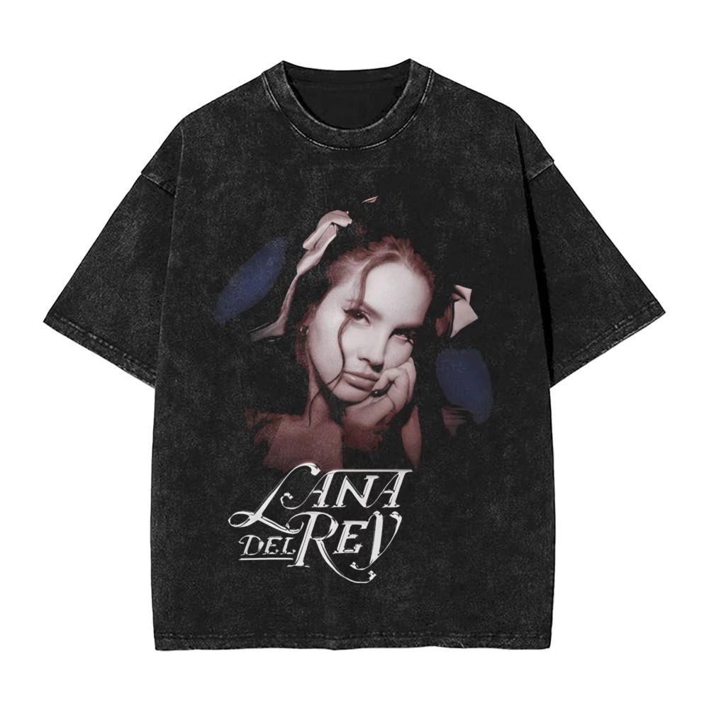 Лана Дель Рей ПЕВИЦА Стильная футболка с принтом Streetwear Хип-Хоп Повседневная футболка для мужчин и женщин Хлопок Streetwear