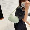 Women Corduroy Shoulder Bag Solid Color Retro Handbag Zippered Underarm Hobo Handbag for Travel Work Parties