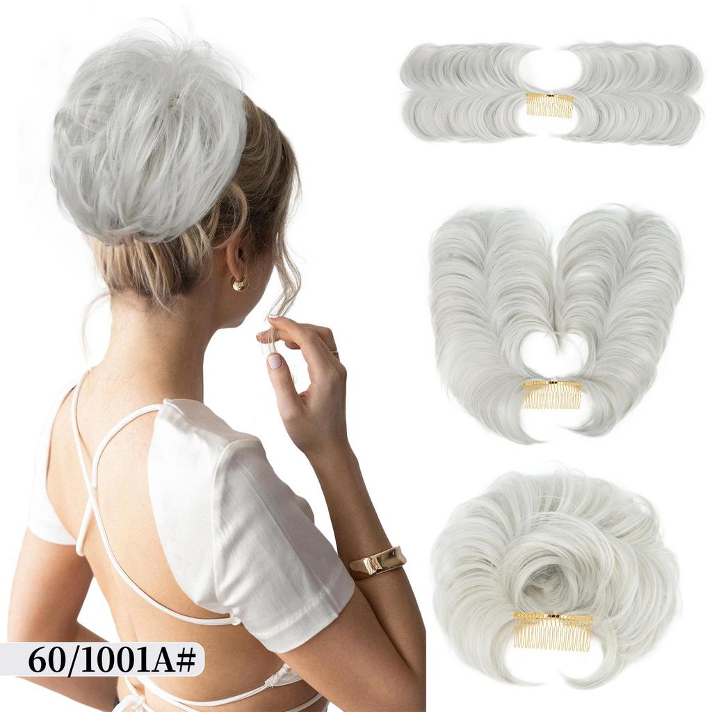 Короткая натуральная прямая грязная булочка для волос, боковая расческа, зажим для волос, булочка, шиньон для женщин, стили «сделай сам», легкие кусочки волос, 13 цветов