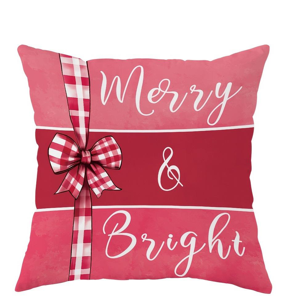 Праздничные розовые рождественские наволочки: Здравствуй, Зима, Весело и Ярко с Дизайнами Пряничного Поезда диваны, наволочки для спальни