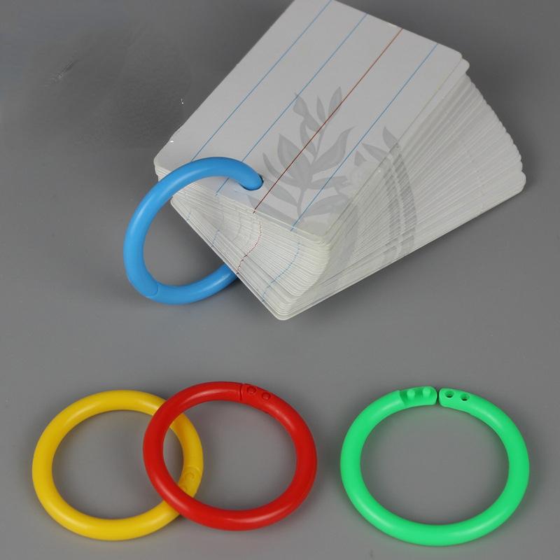 50pcs Plastic Ring Binder and Hole Punch DIY Albums Circle Loose-leaf Book Hoops Opening Office Binding Supplies Photo Album