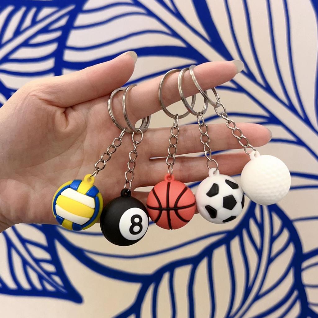 3D спортивный брелок: Украшения для школьных ранцев на тему баскетбола, футбола, тенниса и бильярда