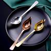 Stainless Steel Pointed Mouth Seasoning Spoon Painting Coffee Spoons Curved Handle Sauce Honey Spoon Kitchen Tableware Utensils