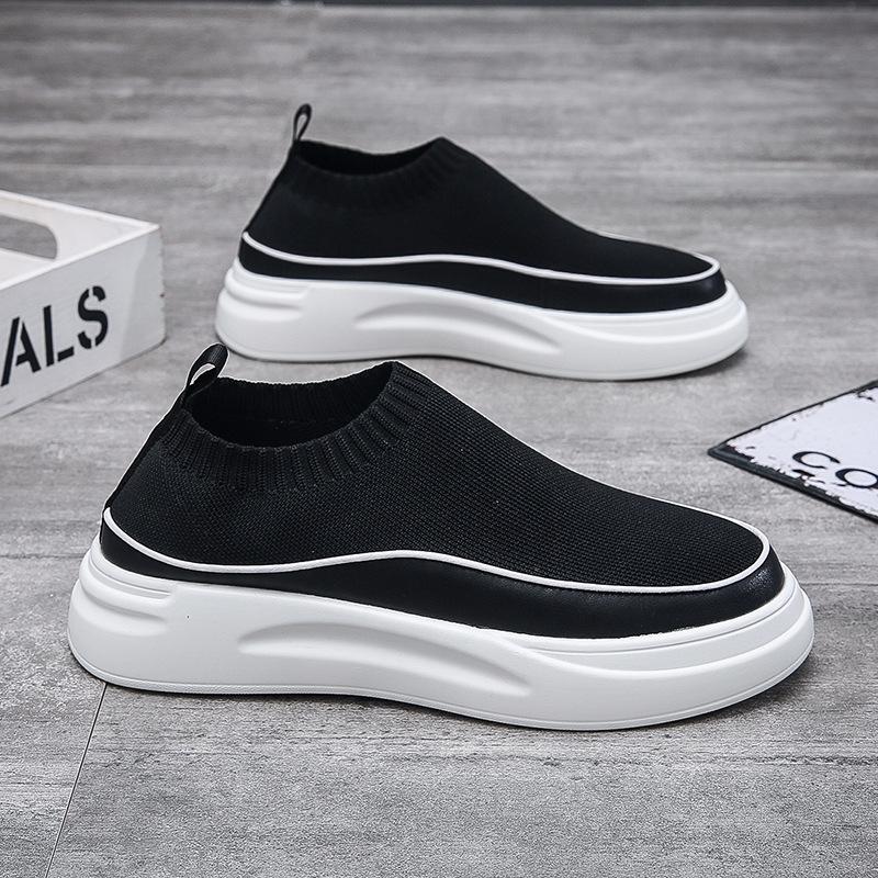 Летняя мужская обувь с одной педалью, мужские носки, дышащая обувь на платформе с кексами, ленивая обувь, универсальная, интернет-знаменитость, прямая трансляция