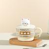 Cartoon Cute Cat Ceramic Cup High Value Mug Water Cup with Lid and Spoon Office Coffee Cup Souvenir