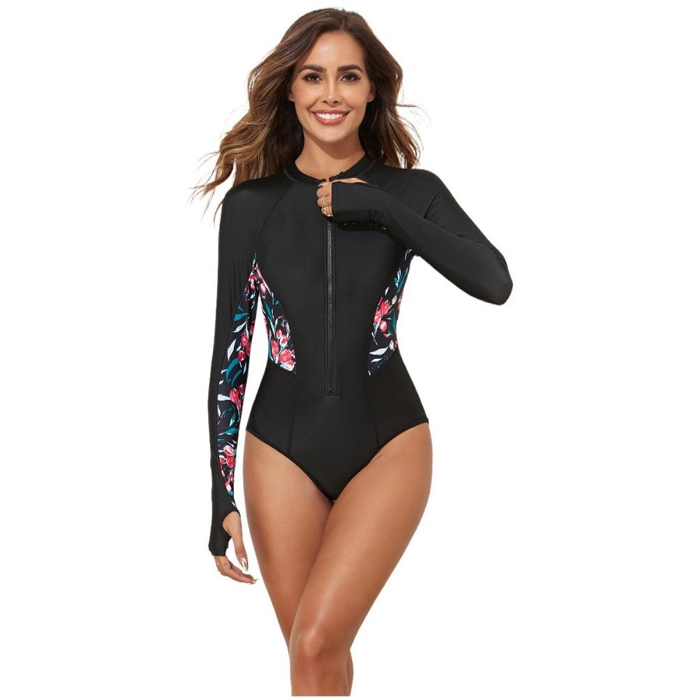 Европейский и американский цельный купальник с длинными рукавами, водолазный костюм, большой размер, серфинговый костюм, женский купальник