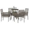Garden Dining Set 5 pcs Grey Poly Rattan