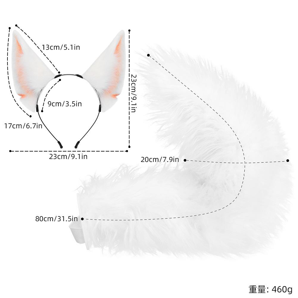 Simulated animal ear headwear cosplay Headband, see spring, seven-seven fox ears hair accessory, white fox ears headband