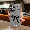 Однотонный чехол из кожи с бантом и текстурой для iPhone 16 Pro 15 14 Plus 13 12 Pro Max 11, противоударный мягкий тонкий матовый чехол из ТПУ
