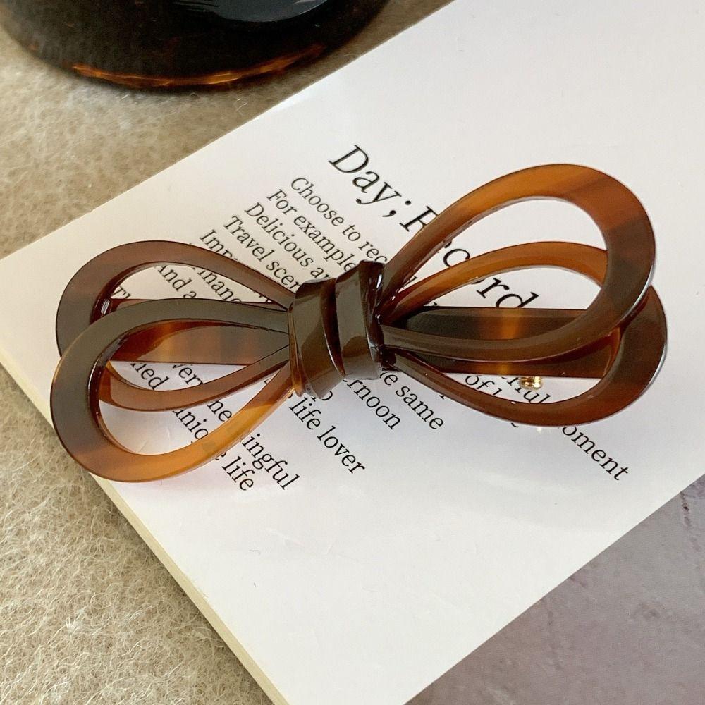 Korean Style Acetate Hair Clip Side Clip Bowknot Barrettes Elegant Bow Hairpin  Daily