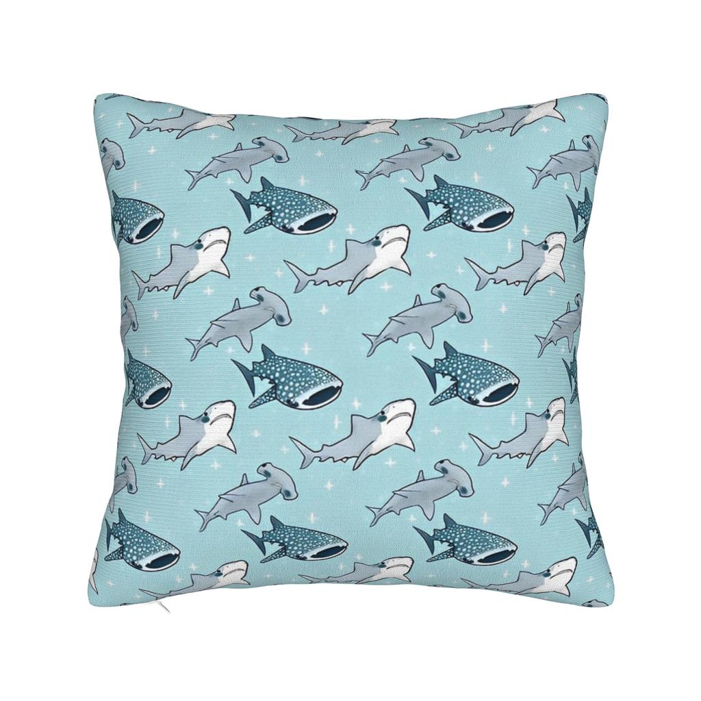 Голова молотка   Чехол для декоративной подушки Полиэстер Подушки для дивана Звездные китовые акулы Винтажный наволочка