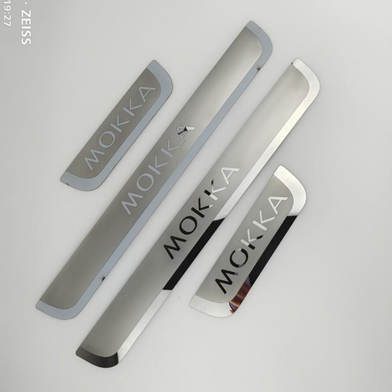 BBFM6 For Opel Mokka Vauxhall Mokka X 2012-2020 Door Sill Scuff Plate Guard Stainless Steel Kick Pedal Sticker Car Styling Accessories