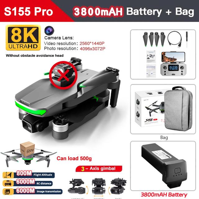 AE86 PRO Profesional Drone 10km with 3-Axis Gimbal Camera Mini Drone 8K Aerial Photography GPS Obstacle Avoidance RC Quadcopter
