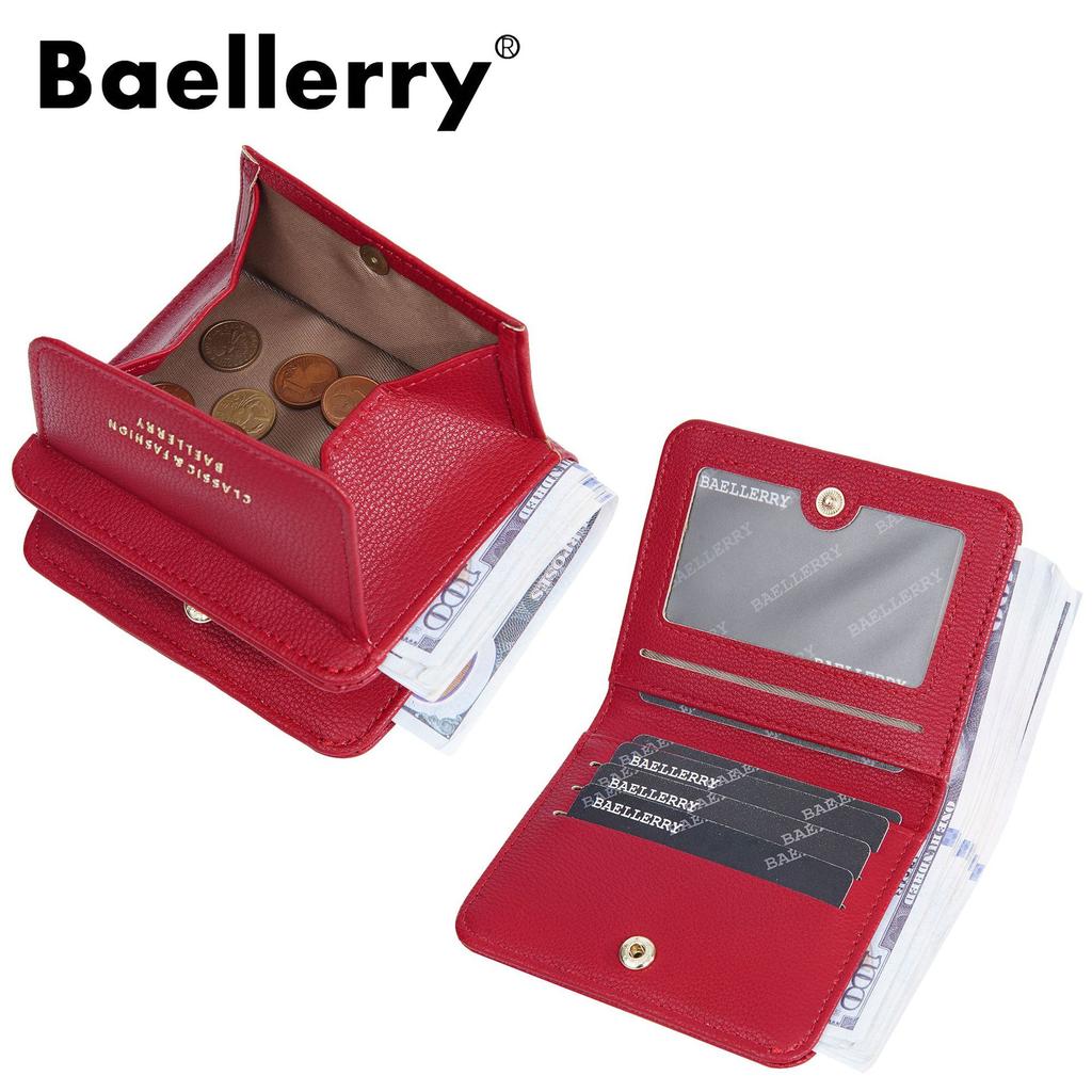 Женский короткий кошелек Baellerry в японском стиле с карманом для монет и модным держателем для карт из искусственной кожи, кошелек для монет