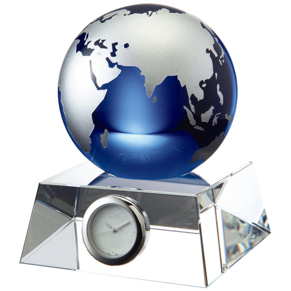 NARUMI Glassworks Blue Earth Desk Clock 11cm (M) GW1000-11051