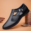 Summer Brand Hollow Out Business Leather Shoes Men Sandals High Quality Leather Casual Shoes Soft Sole Comfortable Beach Sandals