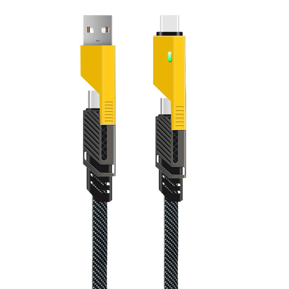 Super Fast USB and USB-C Type-C 4 in 1 60W Charging Cable Phone&Watch Super Fast Data Trans Charging Cable for Multiple Devices