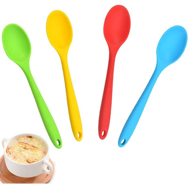 Мягкие силиконовые ложки премиум-класса для детей — идеально подходят для кормления, обучения и универсального использования