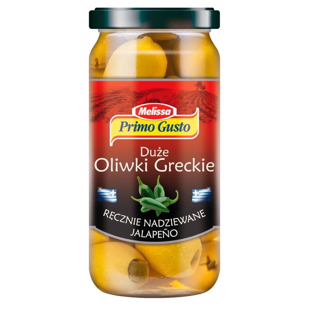 Primo Gusto Melissa Large Greek Olives Hand-Stuffed Jalapeño 240 g