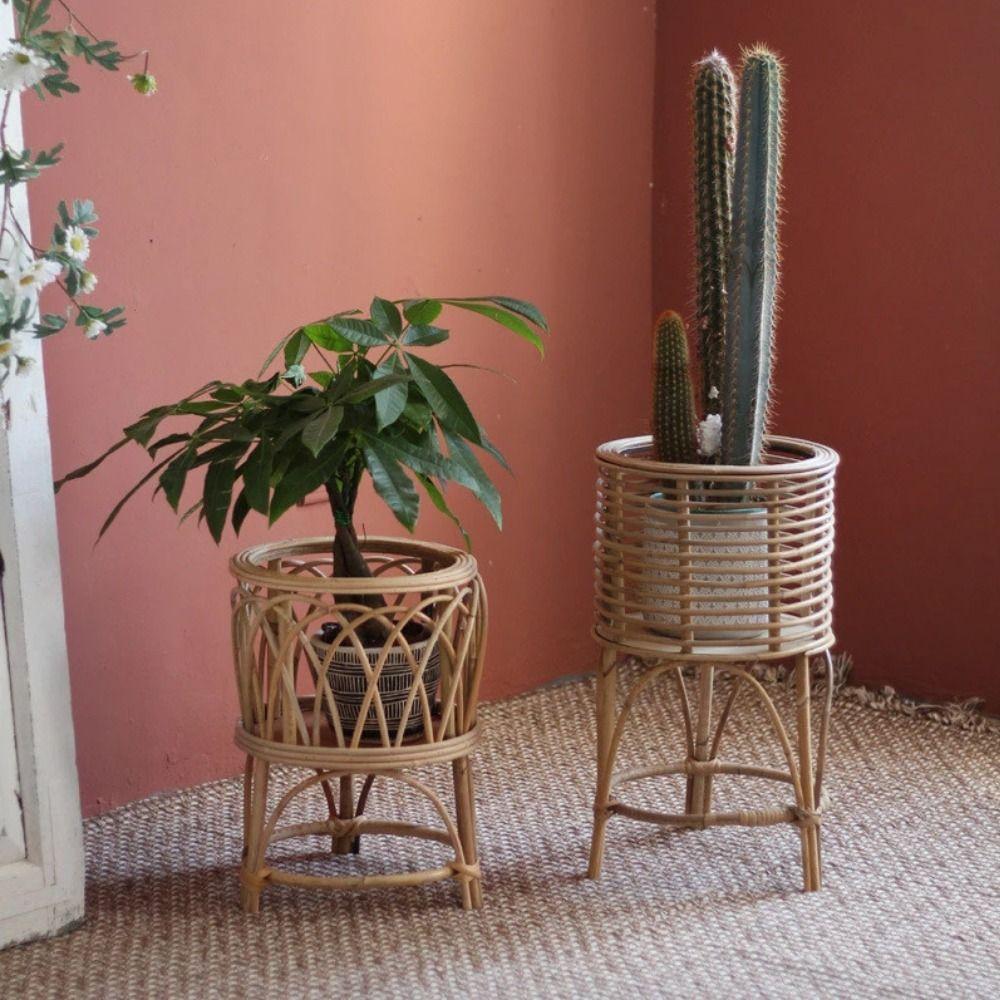 with Legs Flower Stand Plaited Flower Pot Shelf High Value Flower Basket