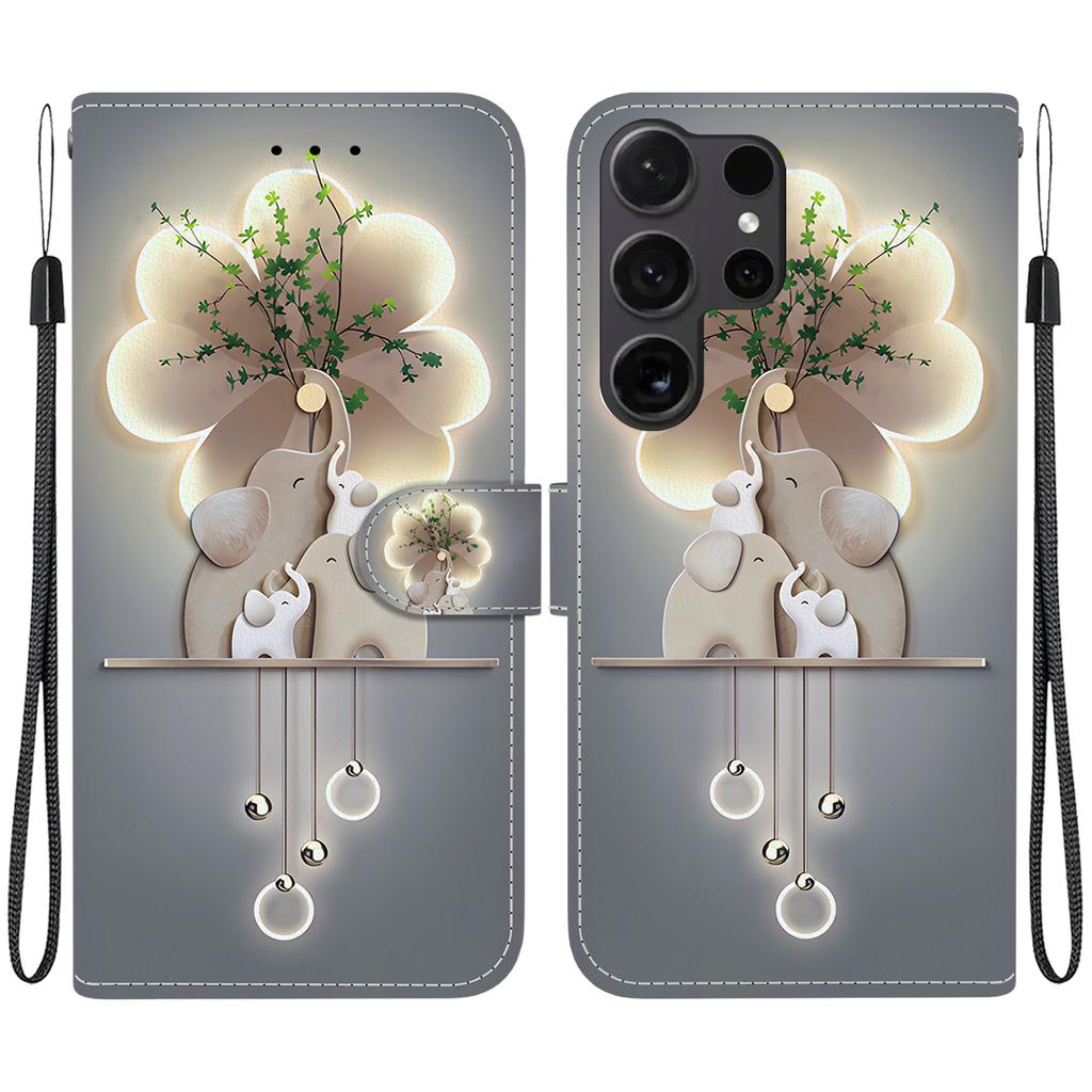 For Samsung Galaxy S26 Ultra Case Pattern Printing Leather Flip Wallet Phone Cover with Lanyard