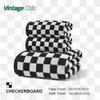 Checkerboard Bath Towel Houndstooth Plaid Soft Large Thick Cotton Face Shower Towels Super Absorbent for Adults Bathroom
