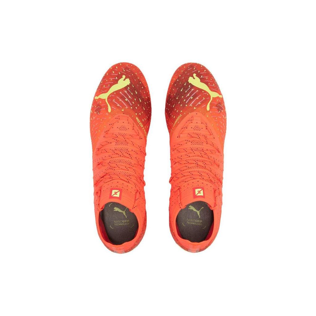 Puma Future Z 1.4 Круглый носок Шнуровка MG (Резиновые короткие шипы) Тканевые бутсы для искусственного газона Мужские футбольные бутсы Оранжевый Желтый 106991-03