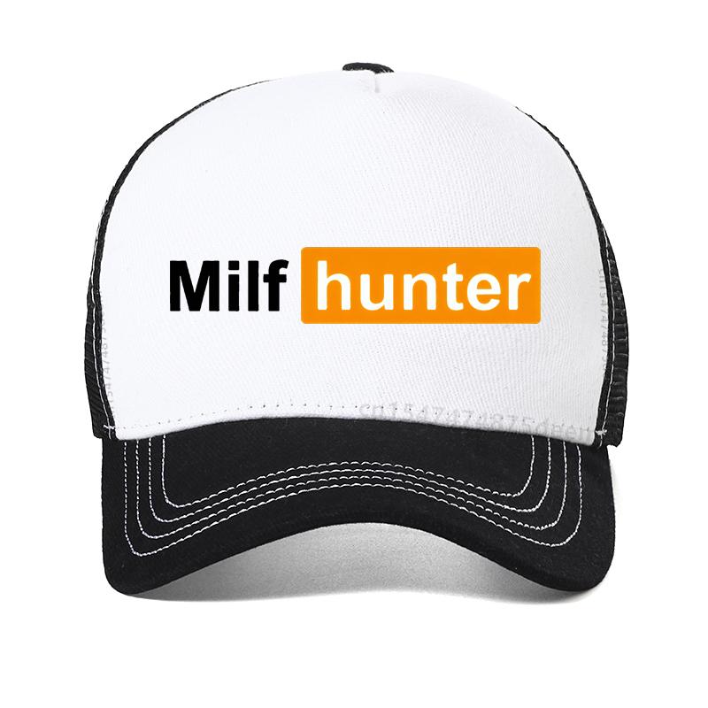 MILF Hunter Смешная шутка для взрослых с юмором для мужчин, которые любят милф бейсболка Мужская с принтом уличная повседневная сетчатая кепка Snapback