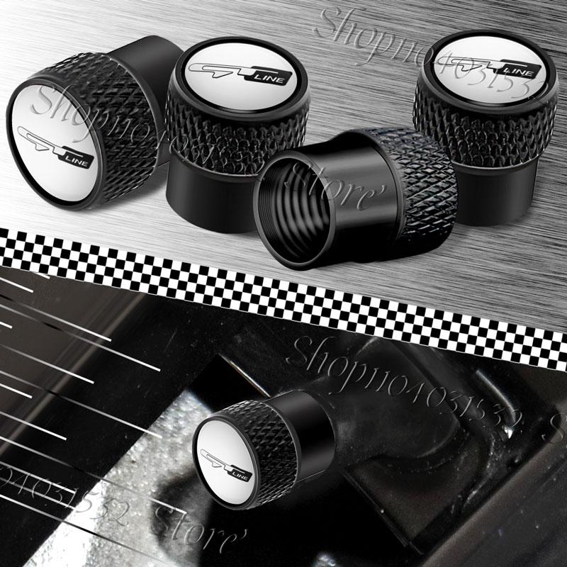 AADU1 4Pcs GT Line Logo Metal Alloy Car Valve Caps Wheel Tires Air Tyre Stem Protective Cover For Kia GT Ceed Rio K3 K5 Sportage