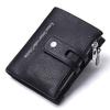 CONTACT'S Cow Leather Men's Wallet Ziper&Hasp Male Coin Purse Short Wallets Card Holders For Men