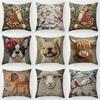 2PCS Vibrant Bohemian Style Short Plush Pillow Cover 45x45cm Doggy Imitation Embroidered Pillowcase (Pillow Insert Not Included)