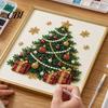 Holiday DIY Projects for Family Christmas Faux Pearl Painting Art Kit with Frame, Santa Stress Relief Crafting Activities Beads Craft Adults Beginner,