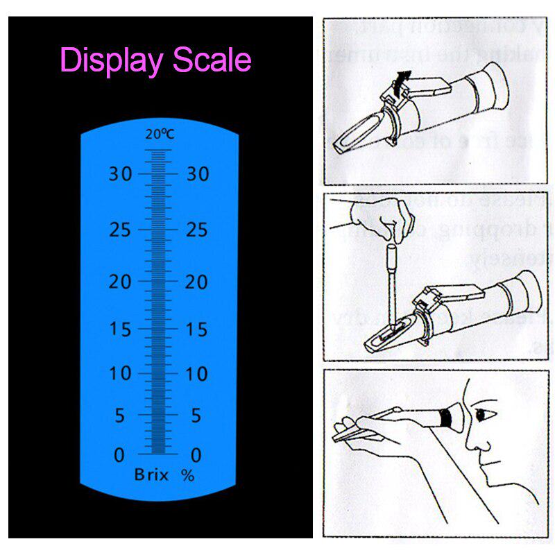 Portable Sugar Brix Refractometer Hand Held Optical Milk Refratometro 0-32% Brix Juice Tester Build In ATC No Retail Box