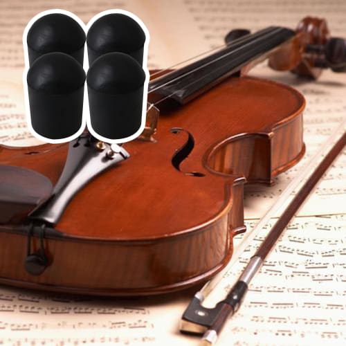 Yibuy 4-Pack Double Bass Endpin Rubber Mat Pads, 28x20mm, Black