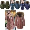 New Women's Warm Cotton Jacket With Fur Collar Hooded Parka For Winter