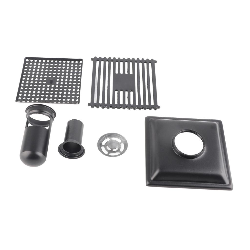 Shower Floor Drain with Removable Cover Grille SUS304 Stainless Steel Bathroom Supply 12x12cm