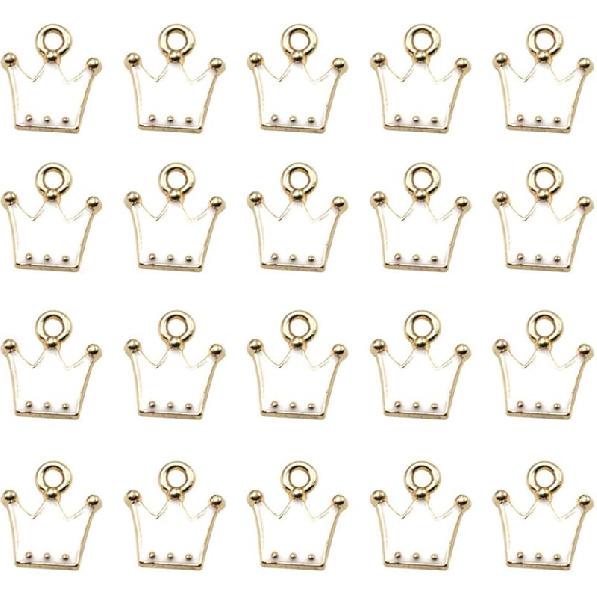 KESYOO 20pcs Crown Charm Pendants Enamel Jewelry Making Charm for DIY Jewelry Making Keychain Ornaments(Pink)
