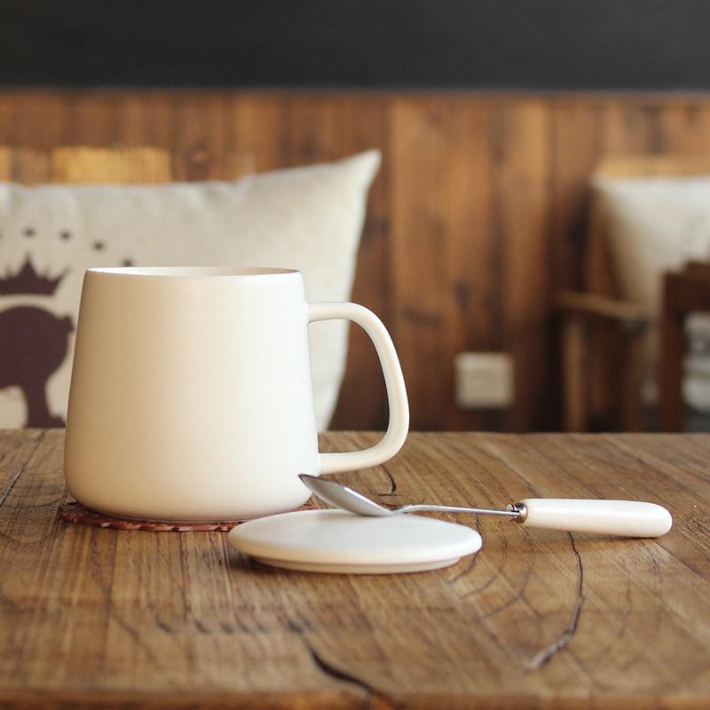 Nameless Artifact Large Ceramic Mug with Lid and Spoon - Ideal for Couples, Office, Coffee, or Tea.